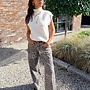 *Leopard wide leg jeans