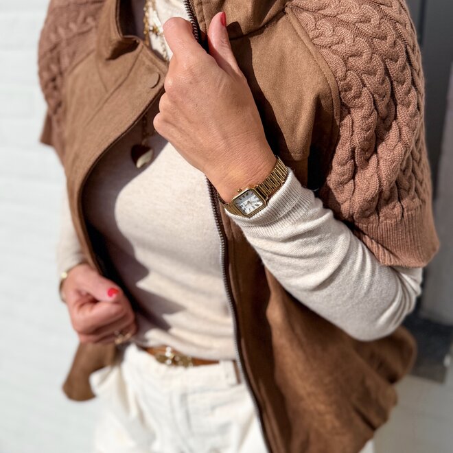 *Cable western jacket camel