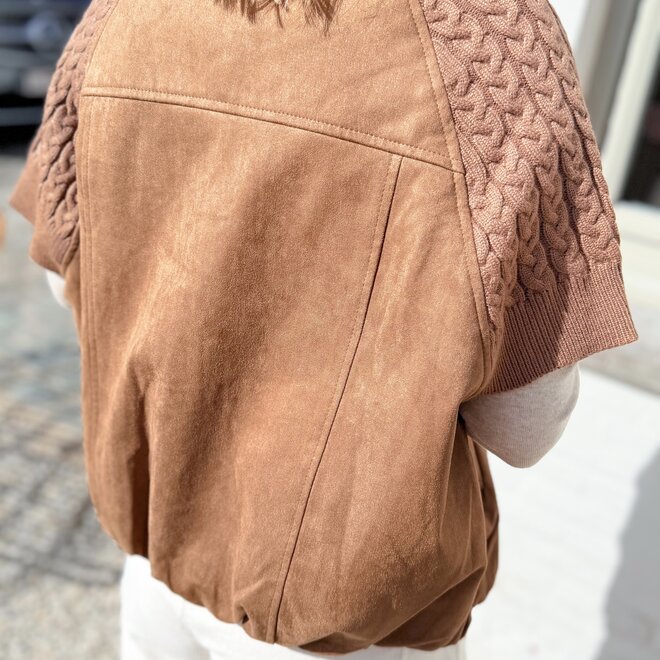*Cable western jacket camel
