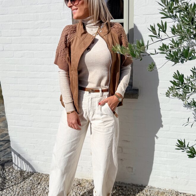 *Cable western jacket camel