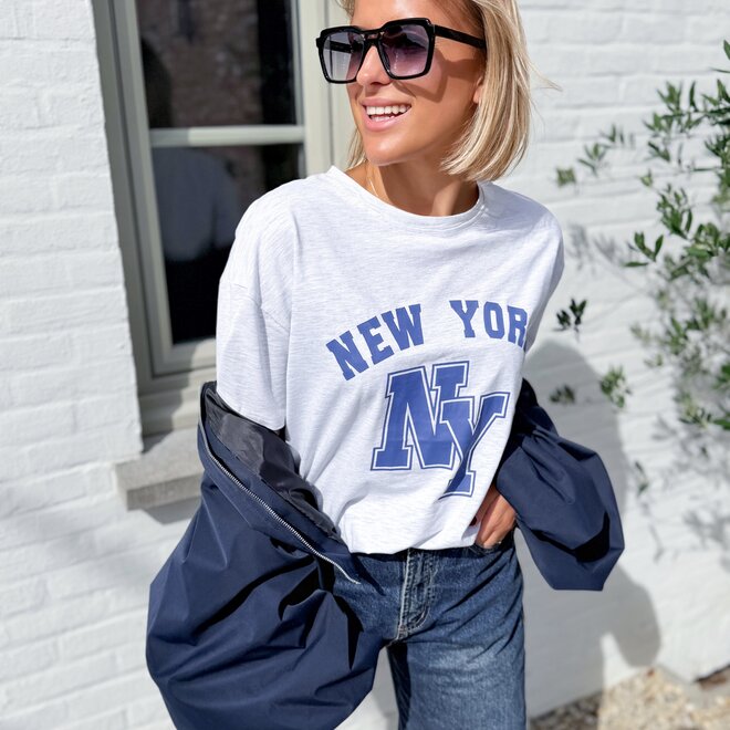 *NY t-shirt grey/blue