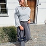 *Jersey sleek shoulder top grey