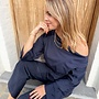 * Jersey sleek shoulder top blue