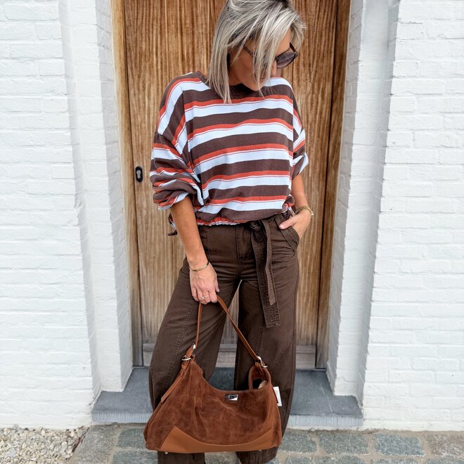 *Genuine bag suede camel