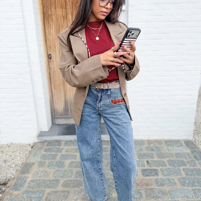 *Check pocket jeans