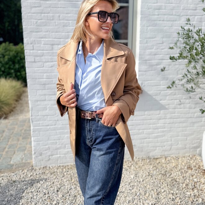 *Camel trench up jacket