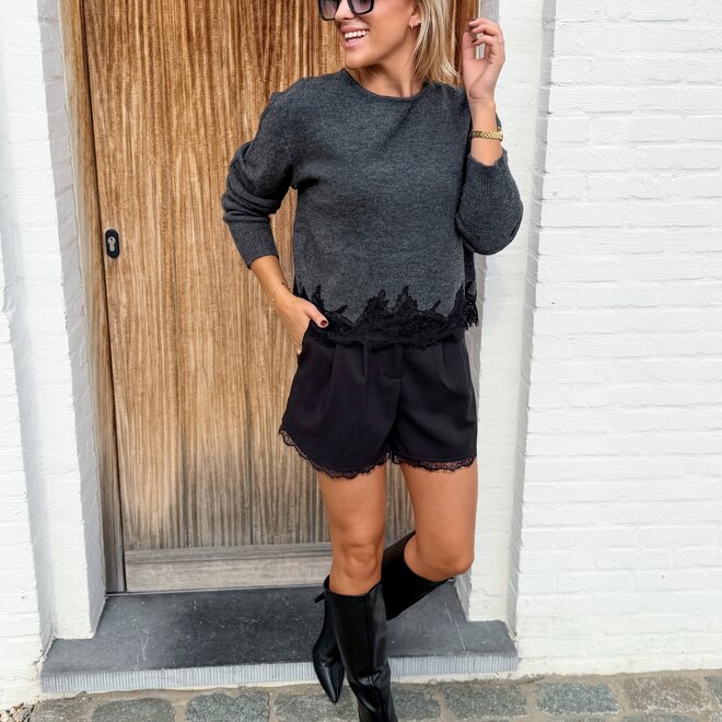 *Lace black short