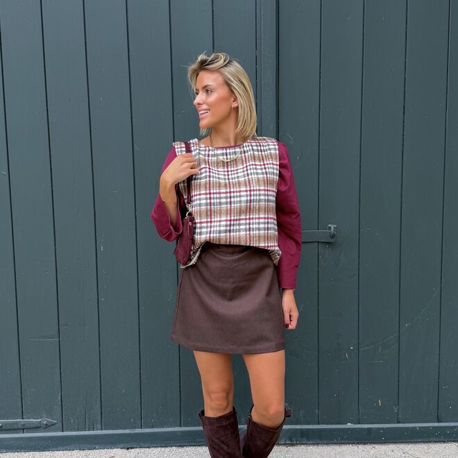 *Jersey sleek shoulder top bordeaux