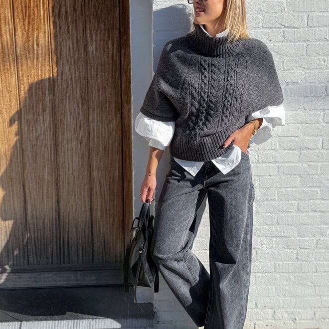 *Grey cable turtleneck