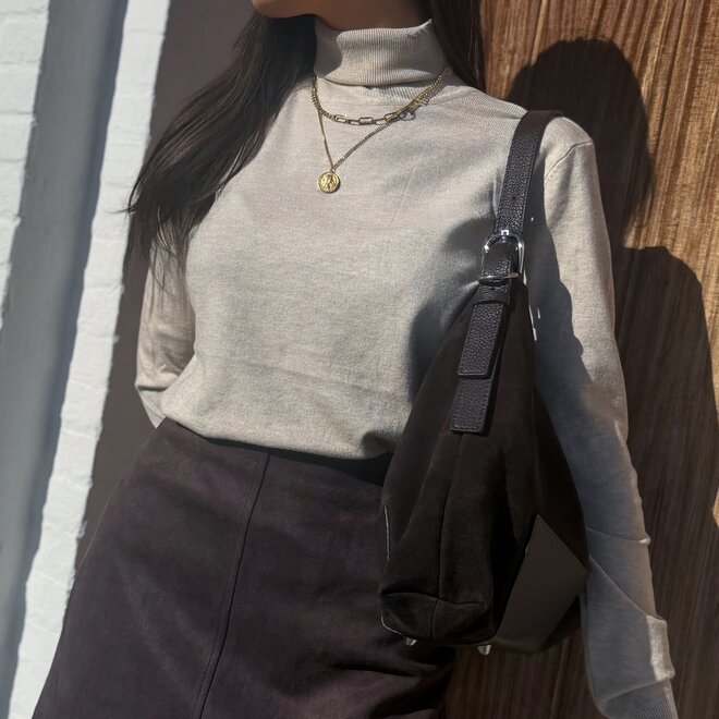 *Suede brown skirt