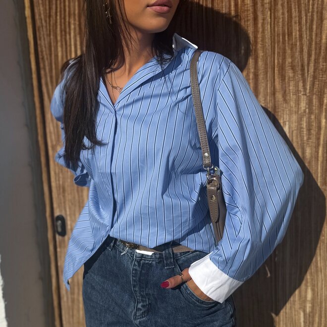 *Blue contrast blouse