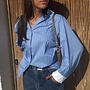 *Blue contrast blouse