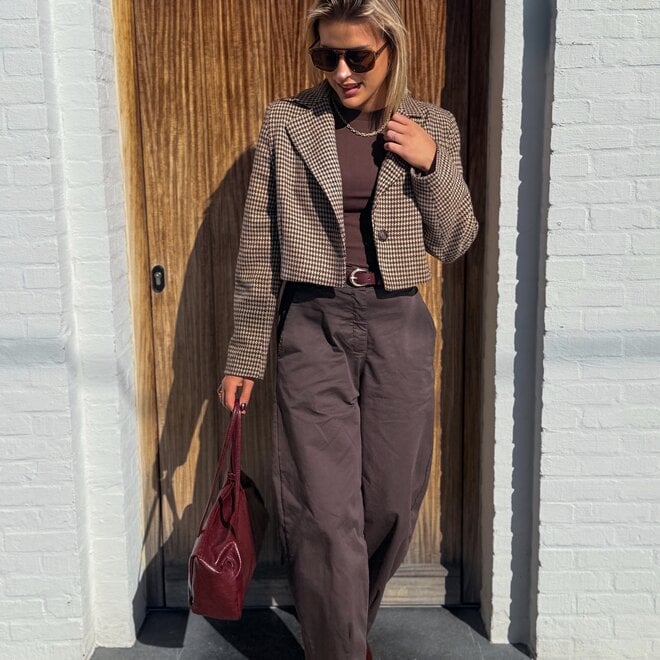 *Cotton barrel pants brown