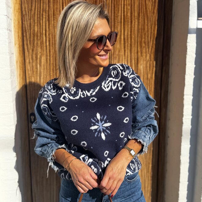 *Jeans bandana knit