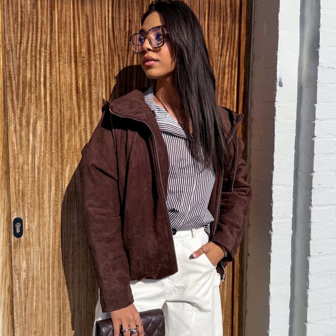 *Suede puffer jacket