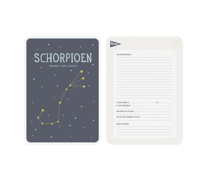 Milestone Zodiac Poster Card Schorpioen