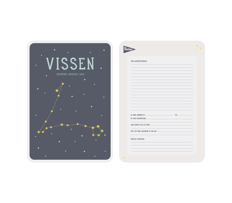 Milestone Zodiac Poster Card Vissen