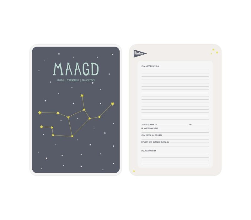 Milestone Zodiac Poster Card Maagd