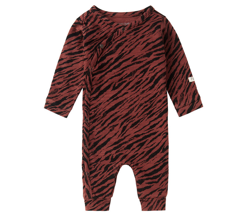 Noppies U Playsuit LS Mantua AOP Mahoganey
