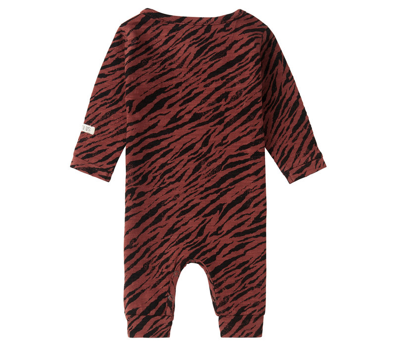 Noppies U Playsuit LS Mantua AOP Mahoganey