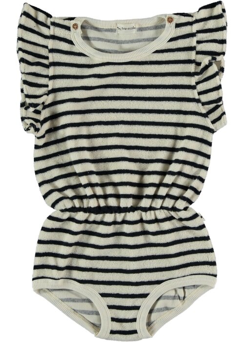 My Little Cozmo My Little Cozmo ORGANIC COTTON TOWELING ROMPER DARK BLUE