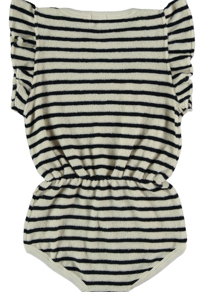 My Little Cozmo ORGANIC COTTON TOWELING ROMPER DARK BLUE