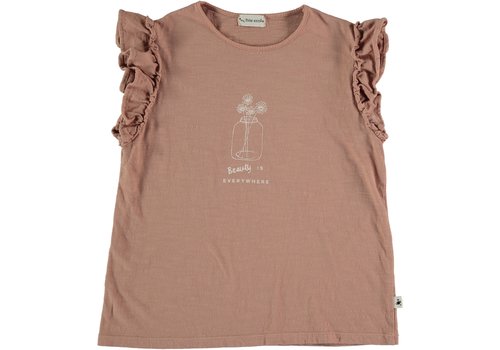 My Little Cozmo My Little Cozmo ORGANIC FLAME RUFFLED T-SHIRT TERRA COTTA