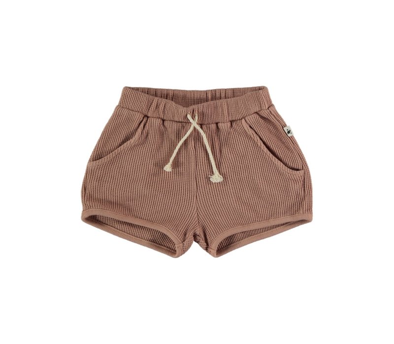 My Little Cozmo ORGANIC COTTON WAFFLED SHORTS TERRA COTTA