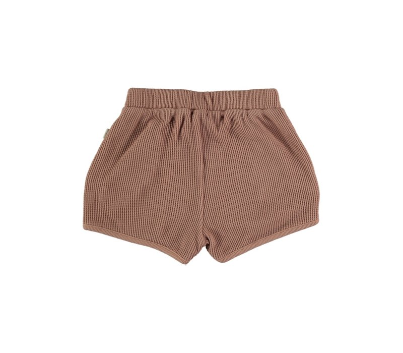 My Little Cozmo ORGANIC COTTON WAFFLED SHORTS TERRA COTTA