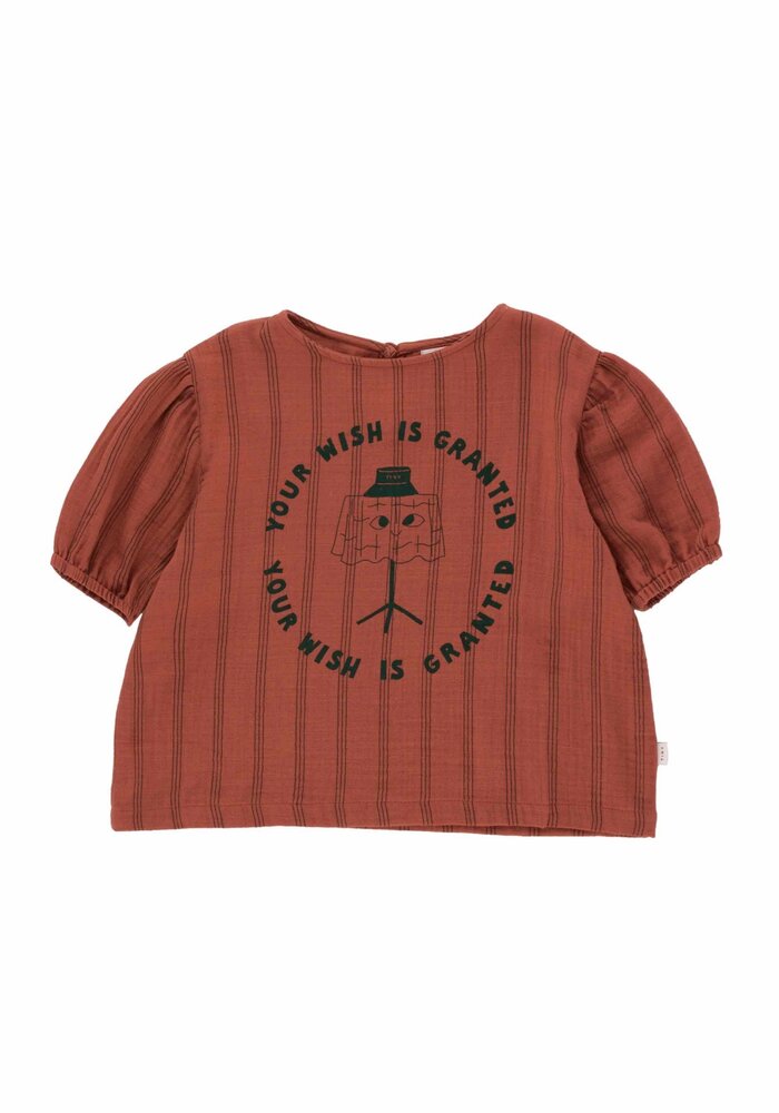 Tinycottons YOUR WISH PUFF SHIRT  maroon/ink blue