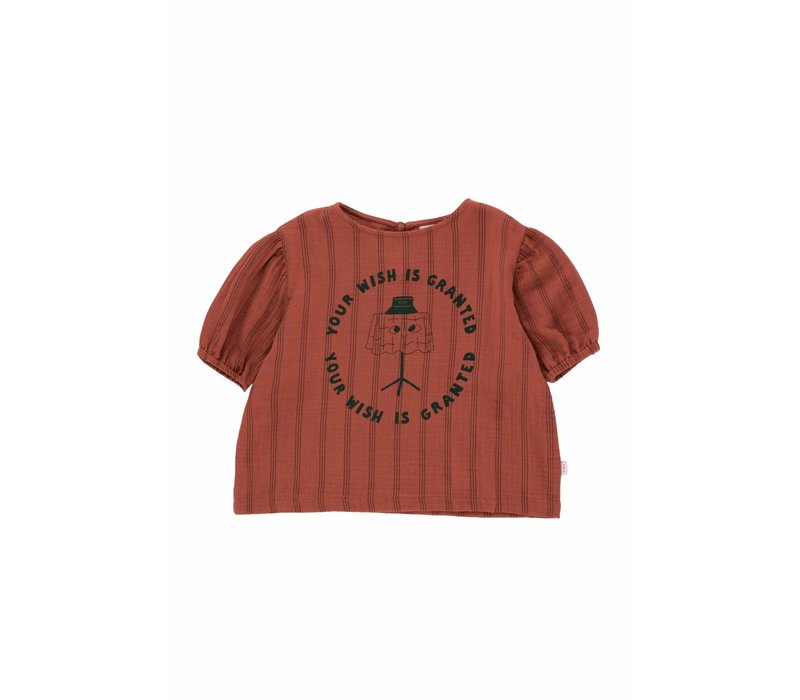 Tinycottons YOUR WISH PUFF SHIRT  maroon/ink blue