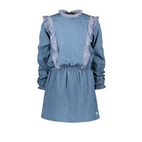 Moodstreet MT denim dress with ruffles Soft Blue