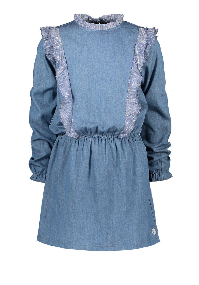 Moodstreet MT denim dress with ruffles Soft Blue