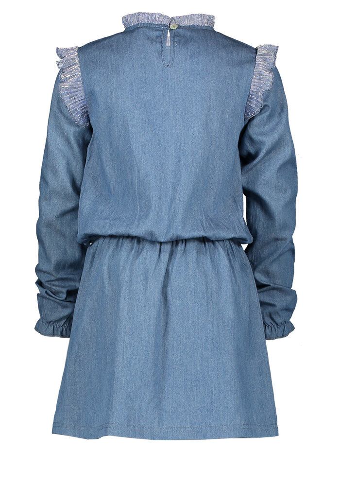 Moodstreet MT denim dress with ruffles Soft Blue