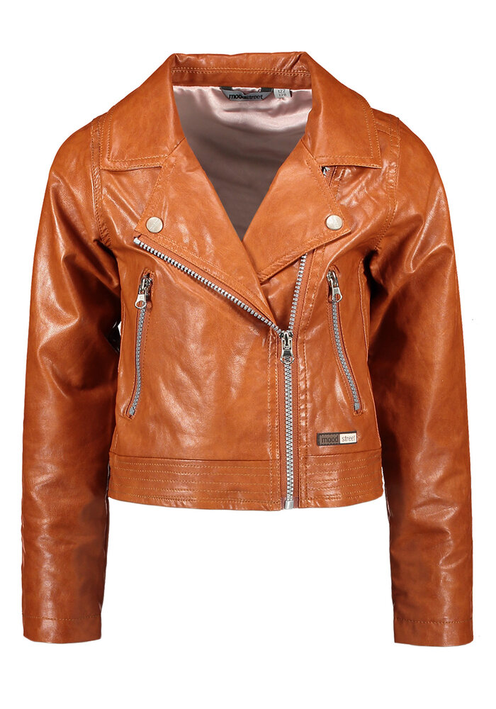 Moodstreet MT PU biker jacket Toffee