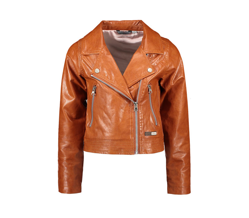 Moodstreet MT PU biker jacket Toffee