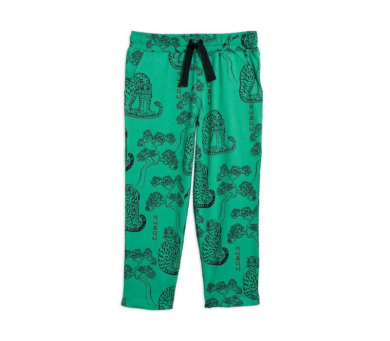 Mini Rodini Tigers aop trousers Green