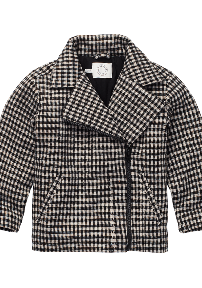Sproet & Sprout Biker Jacket Block Check Black