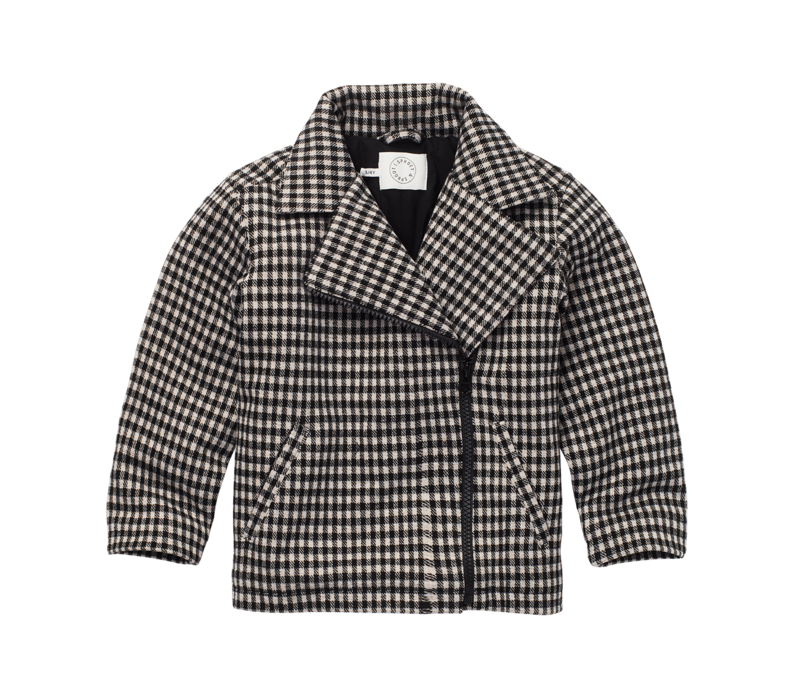 Sproet & Sprout Biker Jacket Block Check Black