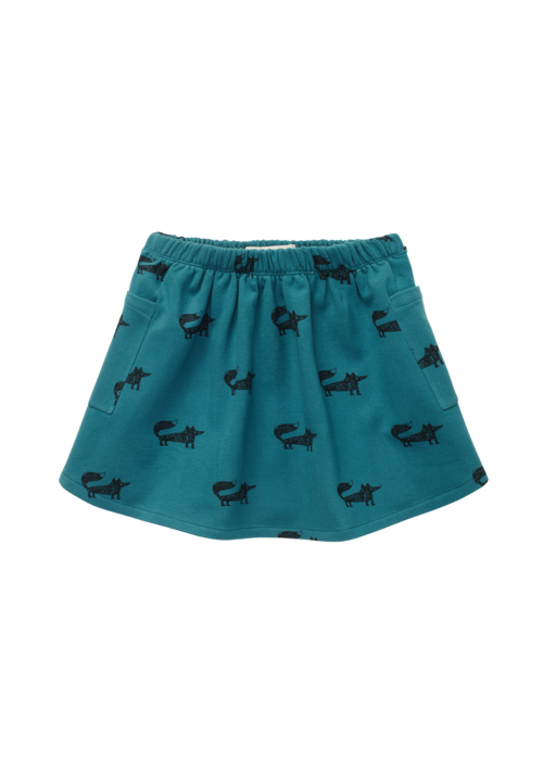 Sproet & Sprout Sproet & Sprout Skirt Fox Print Pine Green
