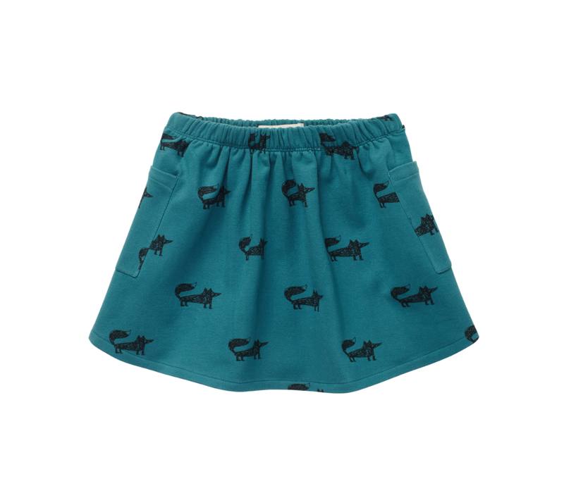 Sproet & Sprout Skirt Fox Print Pine Green