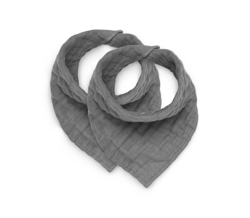 Jollein Slab bandana wrinkled cotton storm grey (2pack)