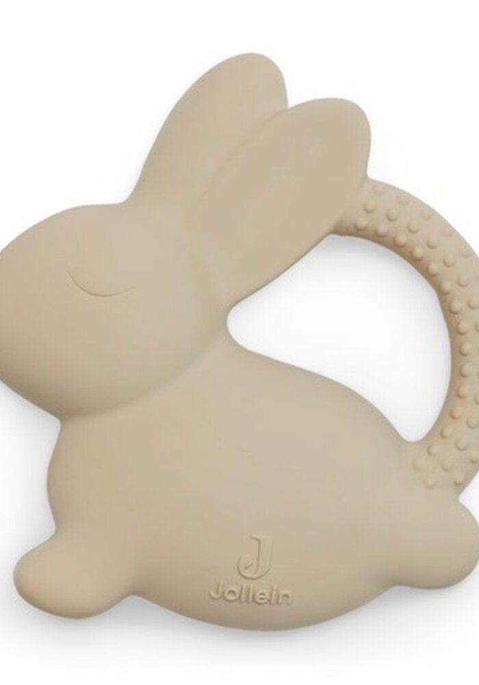 Jollein Bijtring rubber bunny nougat