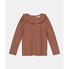 My Little Cozmo My Little Cozmo organic girls t-shirt frill collar Brown My Little Cozmo My Little Cozmo organic girls t-shirt frill collar Brown