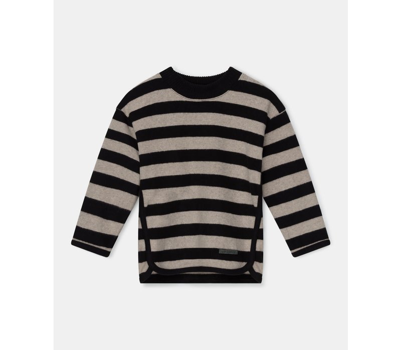 My Little Cozmo striped kids sweater recycled Beige Black