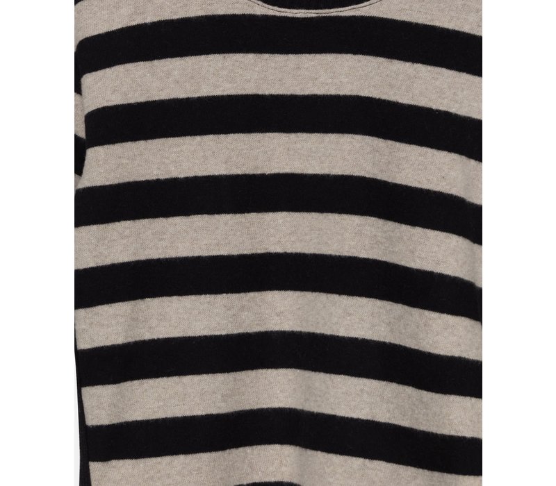 My Little Cozmo striped kids sweater recycled Beige Black