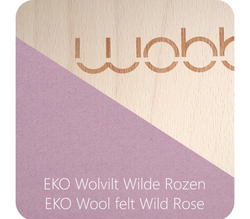 Wobbel Original blank gelakt (vilt wilde rozen)