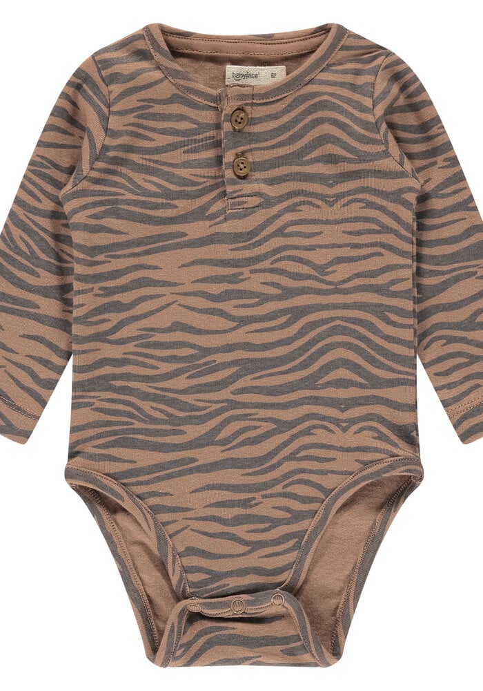 Babyface baby romper long sleeve mocha