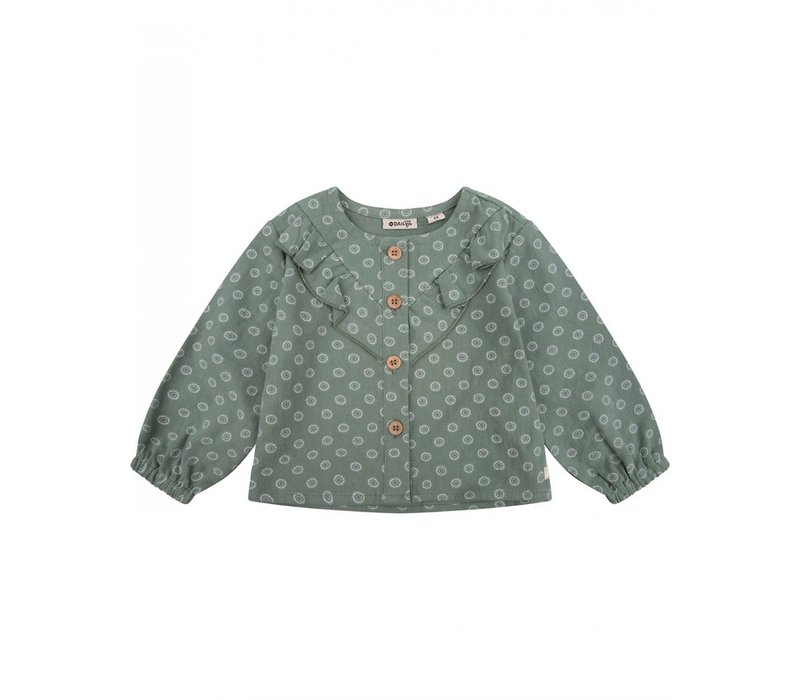 Daily Seven SHIRT LS COTTON PRINT Green Sea