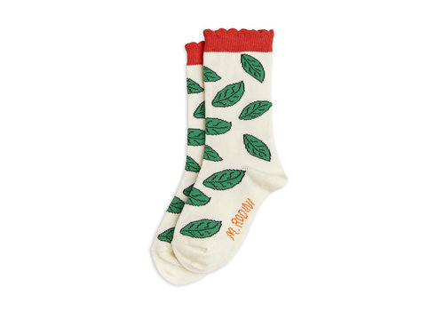 Mini Rodini Mini Rodini Leaf scallop socks - Chapter 1 White